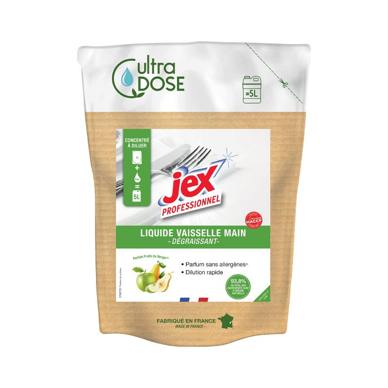 Afwasmiddel voor de hand ultra geconcentreerd 5 L - Boomgaardvruchten Jex: verwijdert gemakkelijk vetten en vuil Afwasmiddel voor de hand ultra geconcentreerd 5 L - Boomgaardvruchten Jex: verwijdert gemakkelijk vetten en vuil