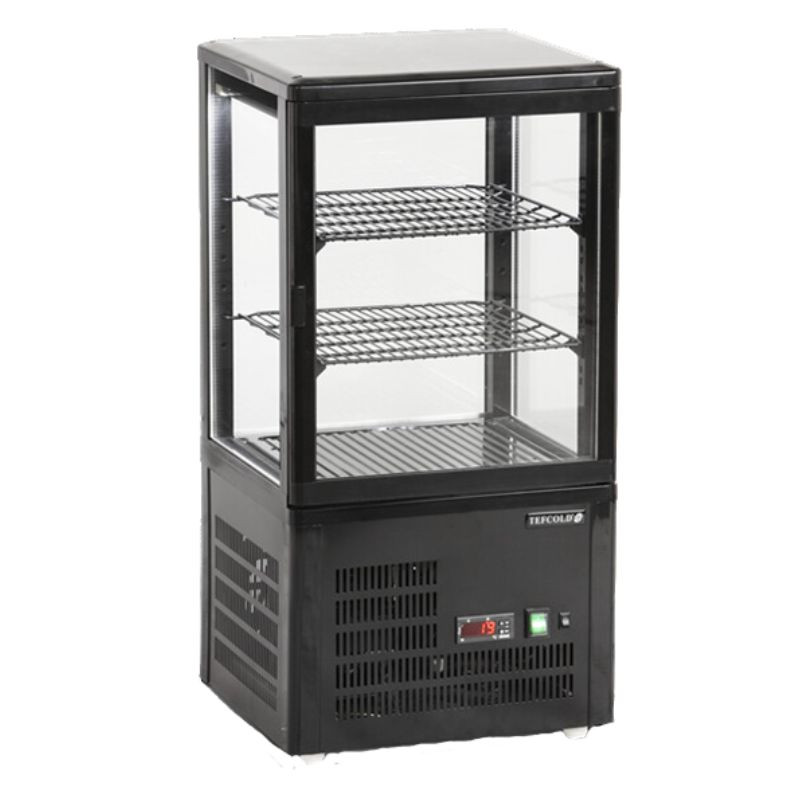 Black Glass Door Countertop Refrigerated Display - 58 L | TEFCOLD Black Glass Door Countertop Refrigerated Display - 58 L | TEFCOLD