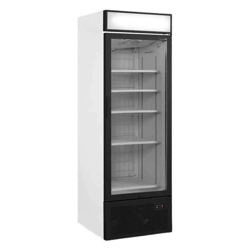 Gefrierschrank mit Glastür und Vordach - 440L TEFCOLD: optimale Präsentation Ihrer Tiefkühlprodukte Gefrierschrank mit Glastür und Vordach - 440L TEFCOLD: optimale Präsentation Ihrer Tiefkühlprodukte