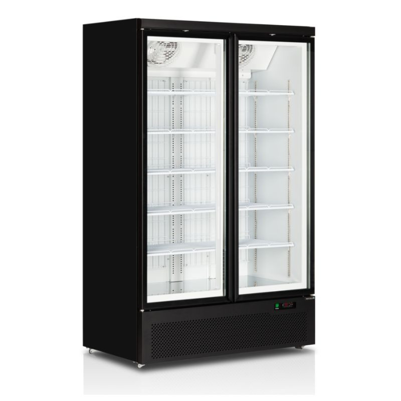 Zwarte Verticale Vrieskast - 702 L | TEFCOLD | Ideaal voor professionele horeca | Energiebesparing, glazen deuren Zwarte Verticale Vrieskast - 702 L | TEFCOLD | Ideaal voor professionele horeca | Energiebesparing, glazen deuren