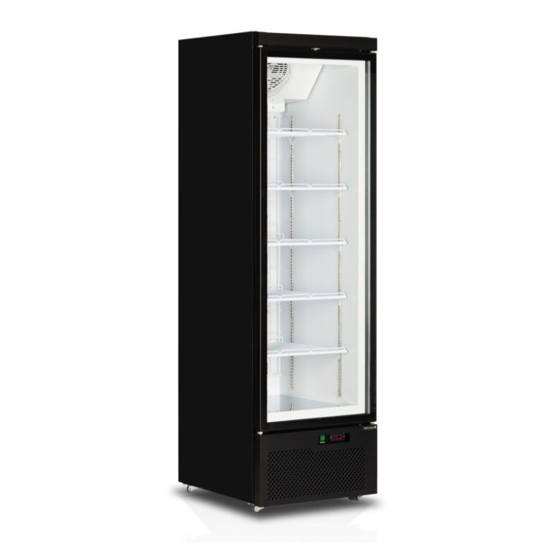 TEFCOLD Zwarte Vrieskast - 1 Glazen Deur - 390L: Optimale presentatie van diepvriesproducten en laag energieverbruik TEFCOLD Zwarte Vrieskast - 1 Glazen Deur - 390L: Optimale presentatie van diepvriesproducten en laag energieverbruik