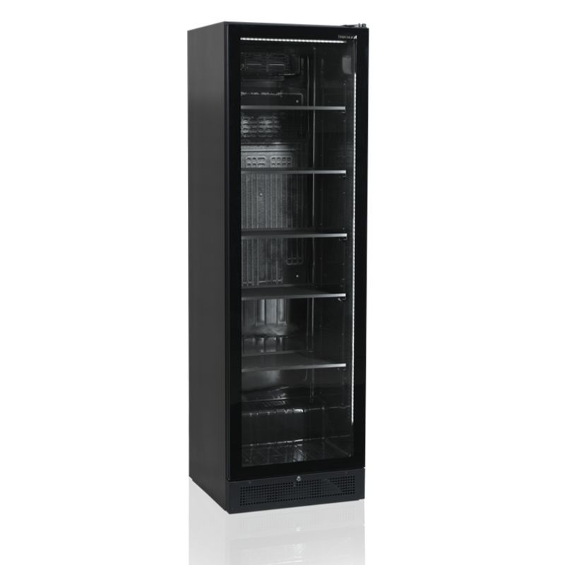 Zwarte Koelkastkast - Glazen Deur 347L TEFCOLD: Optimale opslag en elegante presentatie van uw producten Zwarte Koelkastkast - Glazen Deur 347L TEFCOLD: Optimale opslag en elegante presentatie van uw producten