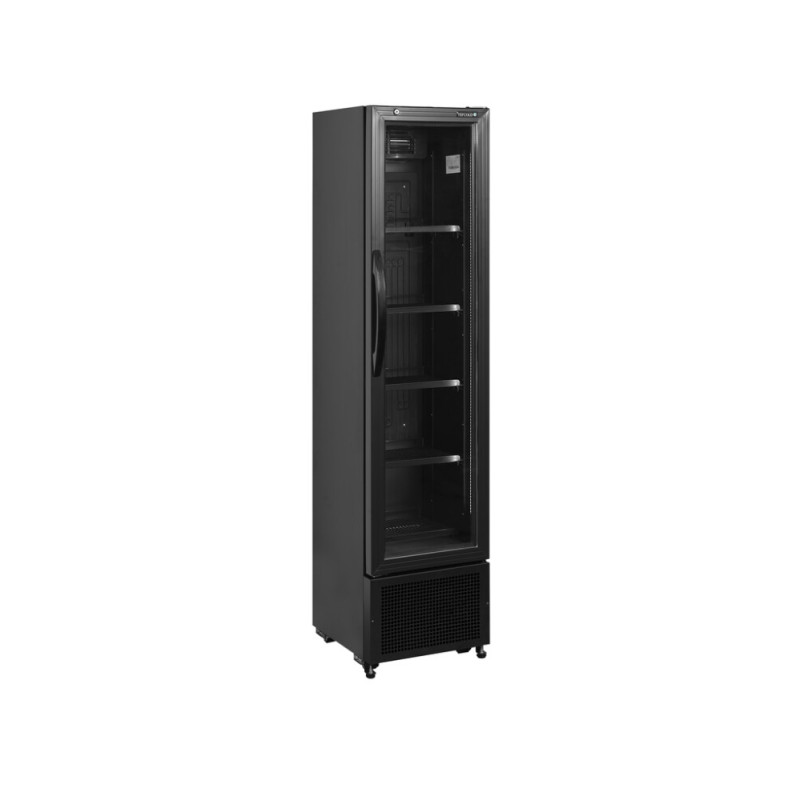 Schwarzer Getränkekühlschrank mit Glastür TEFCOLD 114 L - Leistung und Eleganz Schwarzer Getränkekühlschrank mit Glastür TEFCOLD 114 L - Leistung und Eleganz