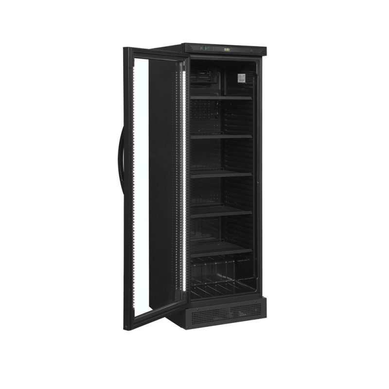 Zwarte Koelkast Dranken TEFCOLD CEV425 - Linkerdeur met Glas 347L Zwarte Koelkast Dranken TEFCOLD CEV425 - Linkerdeur met Glas 347L