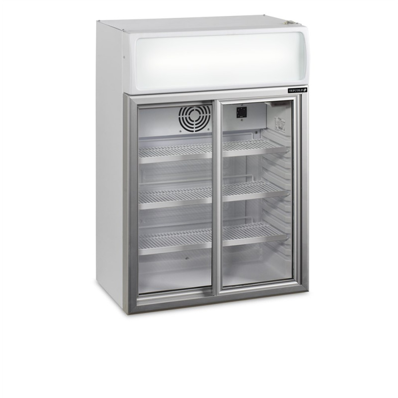 Mini Koelkast TEFCOLD 60L met Canopy en 2 Glazen Deuren Mini Koelkast TEFCOLD 60L met Canopy en 2 Glazen Deuren