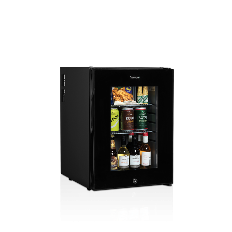 Mini-Kühlschrank Bar Glastür Schwarz 35 L TEFCOLD TM44G Effizient & Elegant Mini-Kühlschrank Bar Glastür Schwarz 35 L TEFCOLD TM44G Effizient & Elegant