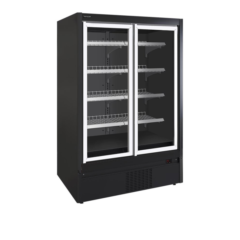 Zwarte Supermarkt Koelvitrine - 850 L TEFCOLD: Optimale opslag en presentatie van producten Zwarte Supermarkt Koelvitrine - 850 L TEFCOLD: Optimale opslag en presentatie van producten