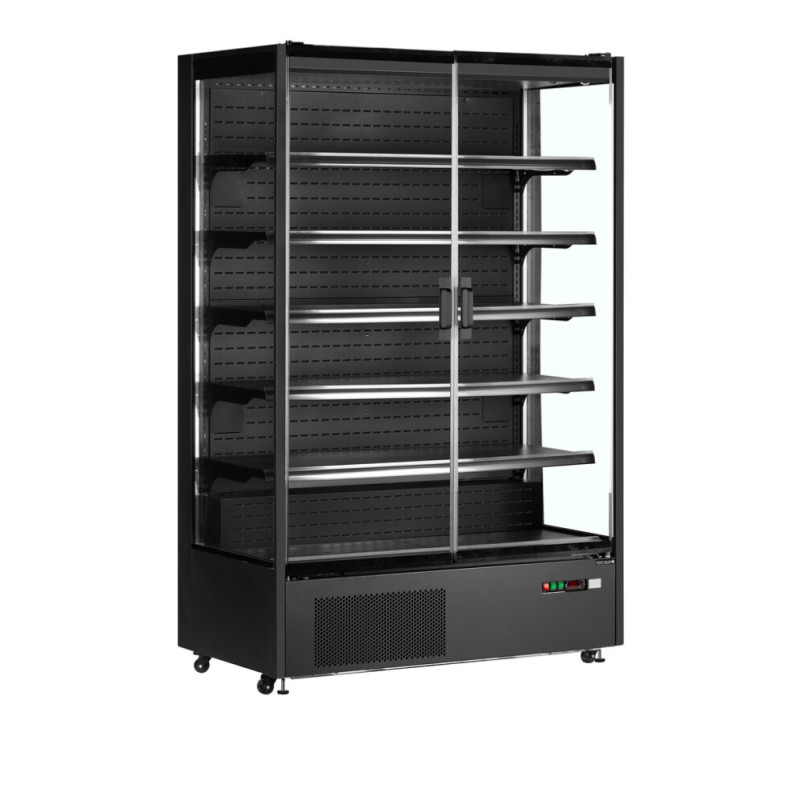Schwarze Kühlvitrine mit 2 Türen & 764 L von TEFCOLD Schwarze Kühlvitrine mit 2 Türen & 764 L von TEFCOLD