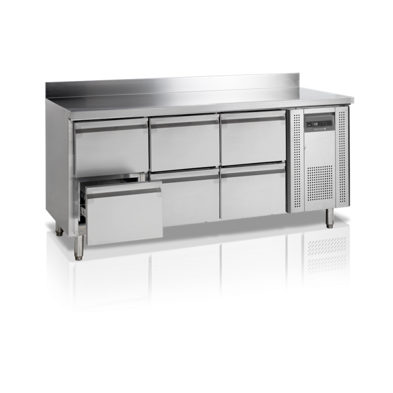 Table Réfrigérée Positive Inox - 6 Tiroirs GN 1/1 TEFCOLD - Pratique et durable Table Réfrigérée Positive Inox - 6 Tiroirs GN 1/1 TEFCOLD - Pratique et durable