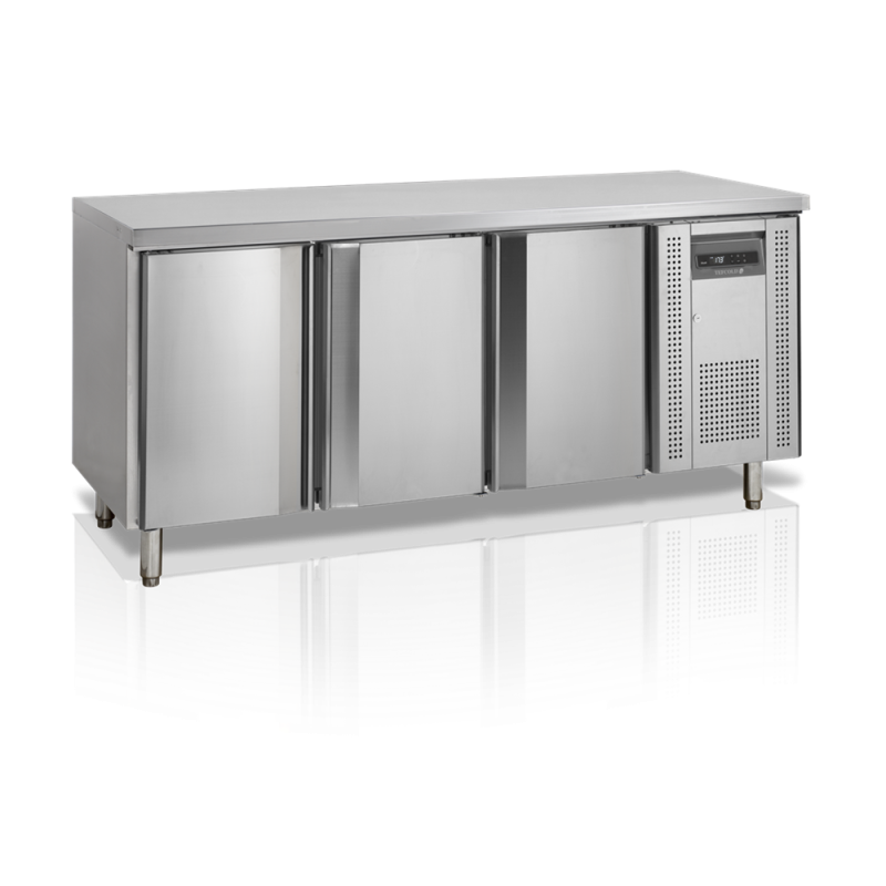 Positive Kühltisch 3 Türen 345L TEFCOLD - Optimale Leistung für Profis Positive Kühltisch 3 Türen 345L TEFCOLD - Optimale Leistung für Profis