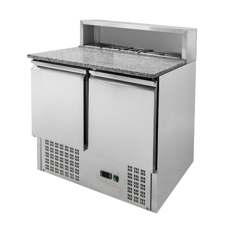 Gekoelde Pizzameubel - 2 Deuren - 5 GN 1/6 Bakken - Dynasteel Gekoelde Pizzameubel - 2 Deuren - 5 GN 1/6 Bakken - Dynasteel