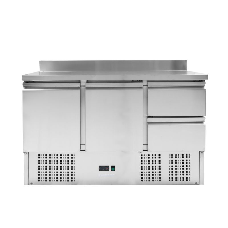 Positive Kühltisch mit Aufkantung - 2 Türen und 2 Schubladen GN 1/2 - Dynasteel Positive Kühltisch mit Aufkantung - 2 Türen und 2 Schubladen GN 1/2 - Dynasteel