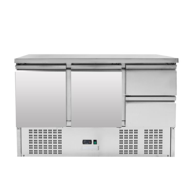 Positive Kühltisch - 2 Türen und 2 Schubladen GN 1/2 - Dynasteel Positive Kühltisch - 2 Türen und 2 Schubladen GN 1/2 - Dynasteel