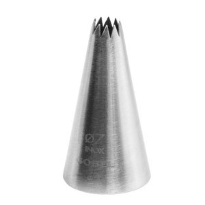 Edelstahl-Spritztülle für kleine Gebäckstücke 10 Zähne Gobel Ø 7mm