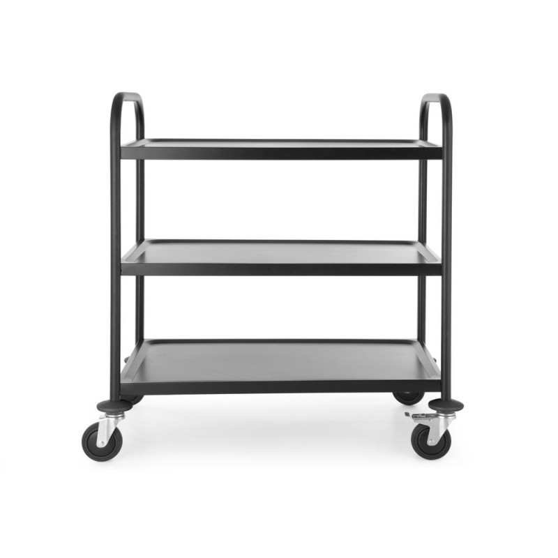 Dienstwagen Zwart Mat - 3 Plateaus - Hendi Dienstwagen Zwart Mat - 3 Plateaus - Hendi