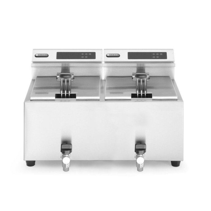 Fritteuse Profi Line mit digitalem Ablasshahn - 2 x 8 l - Marke HENDI - Fourniresto Fritteuse Profi Line mit digitalem Ablasshahn - 2 x 8 l - Marke HENDI - Fourniresto
