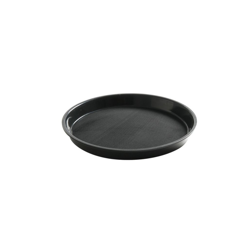 Runder Servierteller mit hohem Rand aus Polypropylen - Schwarz - Durchmesser 320 mm Runder Servierteller mit hohem Rand aus Polypropylen - Schwarz - Durchmesser 320 mm