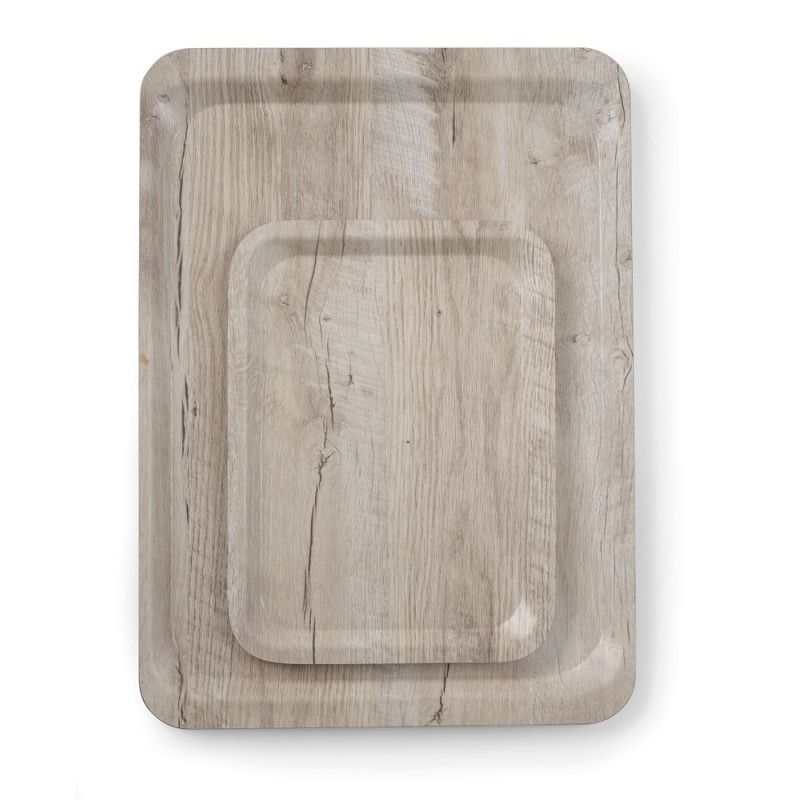 Dienblad van Melamine met lichte houtprint - 350 x 240 mm Dienblad van Melamine met lichte houtprint - 350 x 240 mm