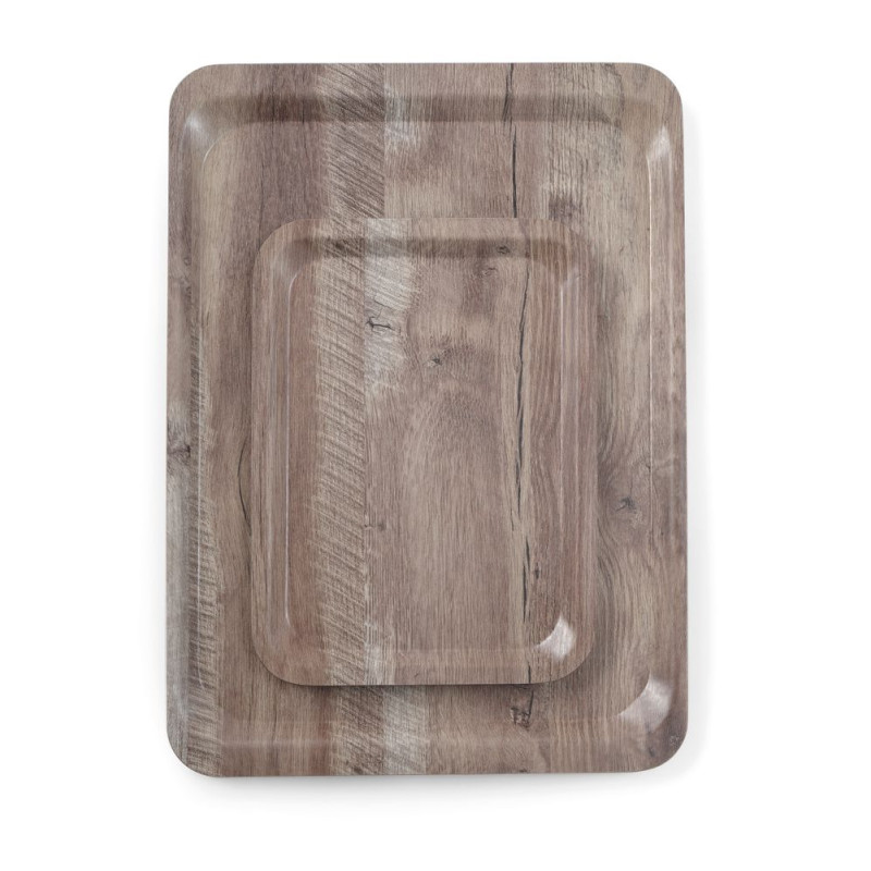 Dienblad van donker bedrukte melamine - 530 x 370 mm Dienblad van donker bedrukte melamine - 530 x 370 mm