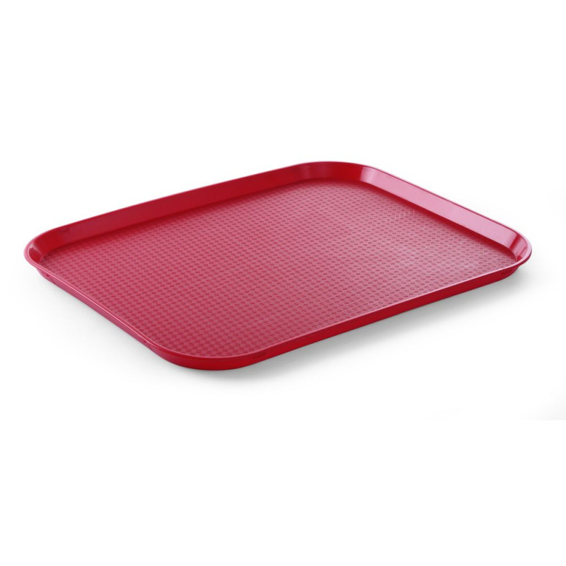 Rechteckiges Tablett Fast Food - Großes Modell 450 x 350 mm - Rot- Rot Rechteckiges Tablett Fast Food - Großes Modell 450 x 350 mm - Rot- Rot