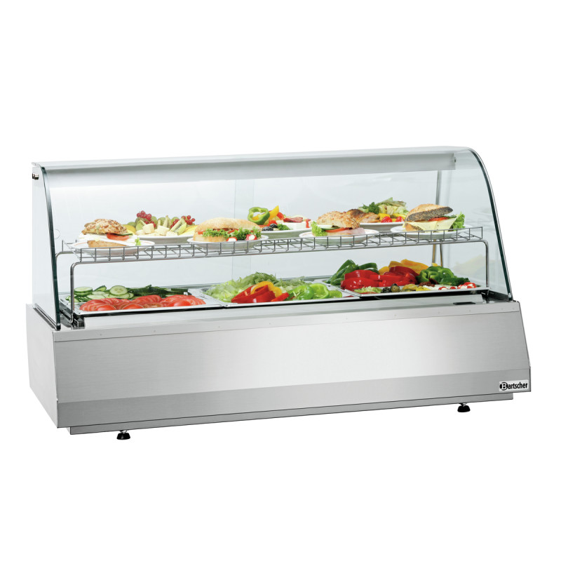 Professional refrigerated display case GN 3/1 with curved glass Professional refrigerated display case GN 3/1 with curved glass