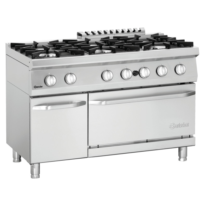 Fourneau 6 Feux avec Four à Gaz GN 2/1 et Armoire Série 700 Fourneau 6 Feux avec Four à Gaz GN 2/1 et Armoire Série 700