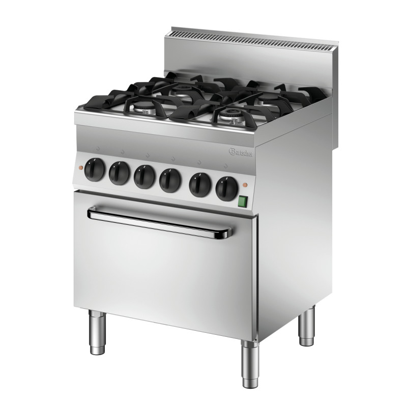 Vierpitsfornuis met elektrische oven GN1/1 Serie 650 Vierpitsfornuis met elektrische oven GN1/1 Serie 650
