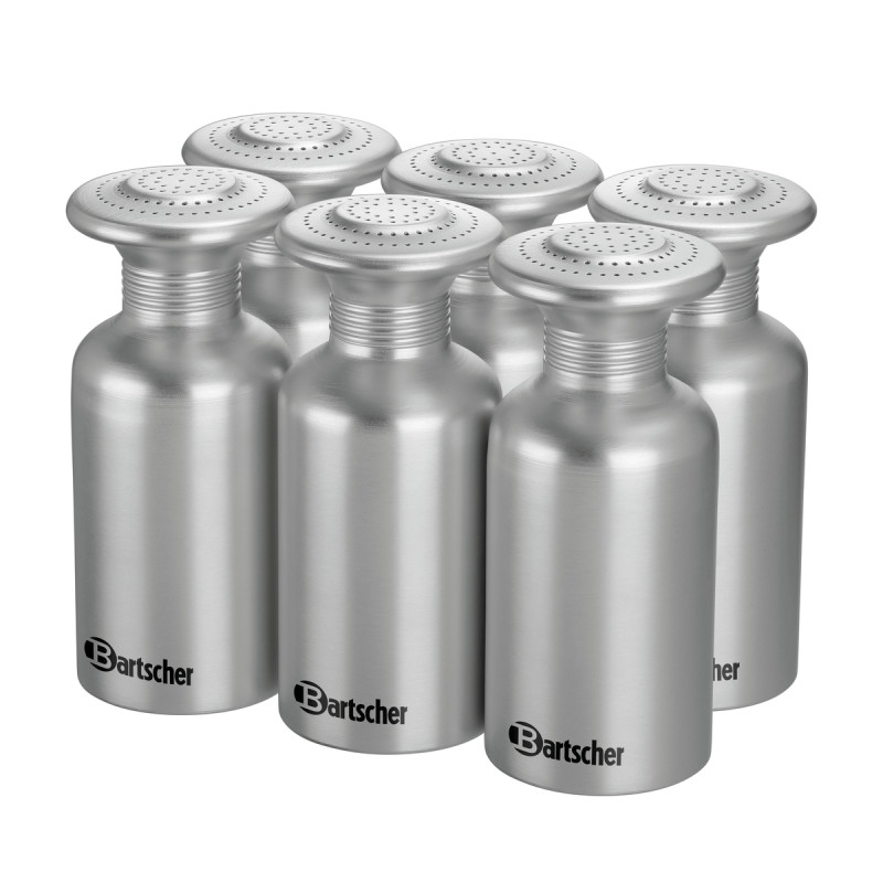 Set aus 6 Aluminium-Salzstreuern - 19 cm Bartscher Set aus 6 Aluminium-Salzstreuern - 19 cm Bartscher