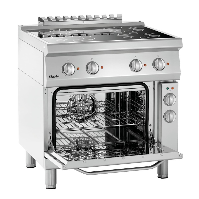 Vierpits elektrisch fornuis 700 - Met elektrische oven - Bartscher Vierpits elektrisch fornuis 700 - Met elektrische oven - Bartscher