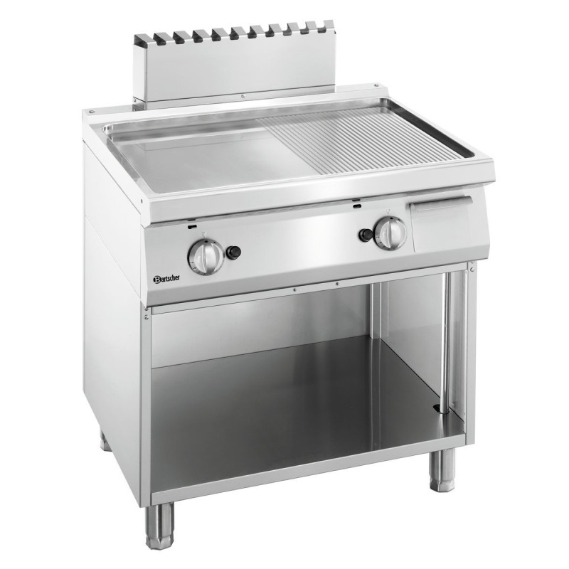 Plaatgrill 1/2 Glad, 1/2 Geribbeld Breedte 800 - Gas Plaatgrill 1/2 Glad, 1/2 Geribbeld Breedte 800 - Gas