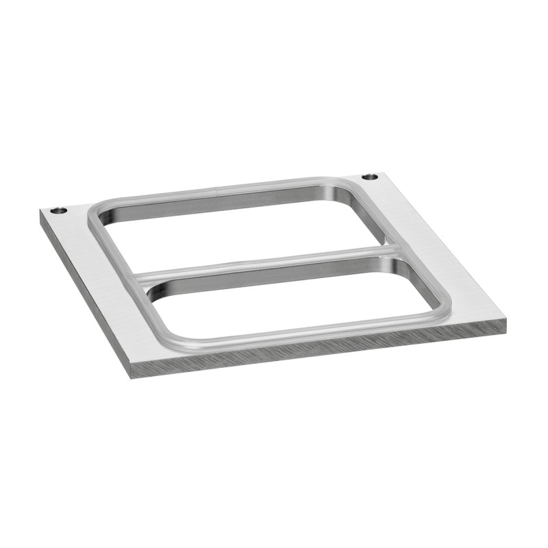 Einbau-Rahmen mit 2 Fächern für eine halbautomatische Schalenversiegelungsmaschine. Einbau-Rahmen mit 2 Fächern für eine halbautomatische Schalenversiegelungsmaschine.