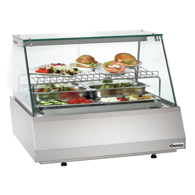 Refrigerated display case 2/1 GN with flat glass Bartscher | Professional kitchen Refrigerated display case 2/1 GN with flat glass Bartscher | Professional kitchen