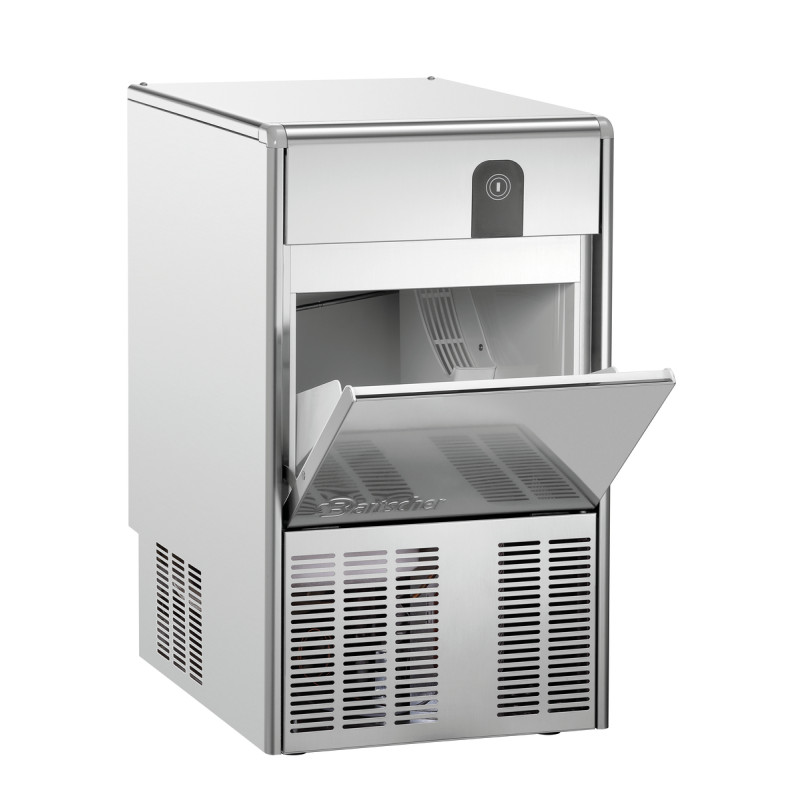 Professional ice machine Bartscher Q 26: efficient production and elegant design. Professional ice machine Bartscher Q 26: efficient production and elegant design.