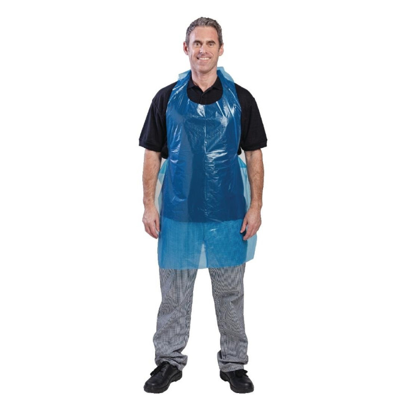 Einweg-Schürze aus Polyethylen in Blau - Packung mit 100 Stück - FourniResto Einweg-Schürze aus Polyethylen in Blau - Packung mit 100 Stück - FourniResto