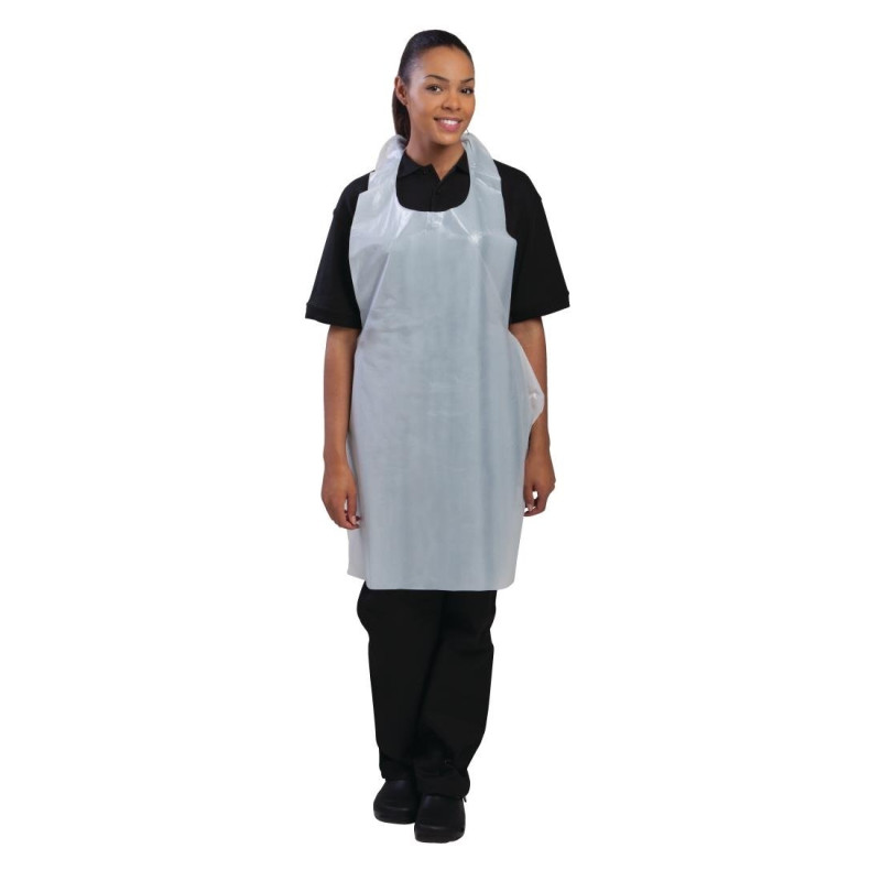 Wegwerp wit schort van polyethyleen - Set van 100 - FourniResto - Fourniresto Wegwerp wit schort van polyethyleen - Set van 100 - FourniResto - Fourniresto