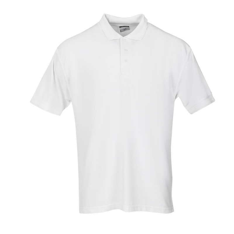 White Unisex Polo - Size L - FourniResto - Fourniresto White Unisex Polo - Size L - FourniResto - Fourniresto