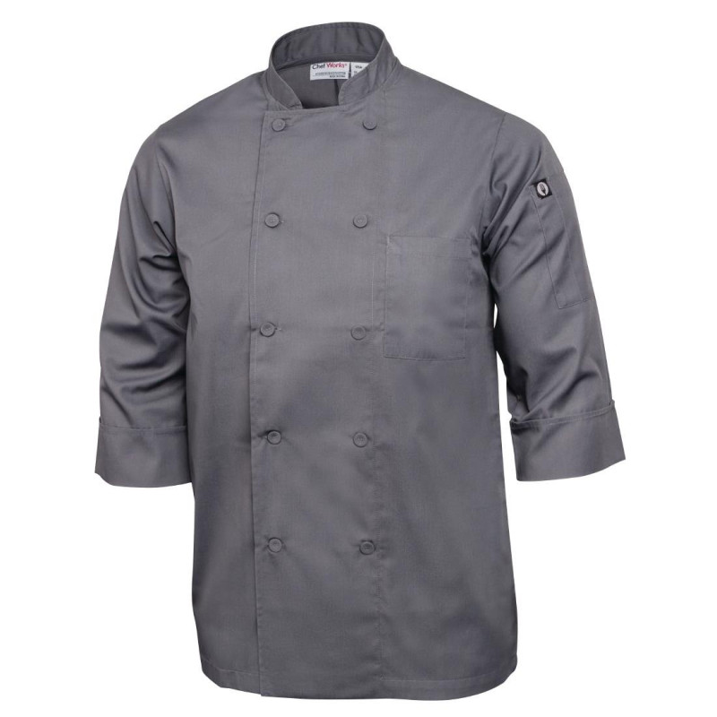 Veste De Cuisine Mixte Grise - Taille Xxl - Chef Works - Fourniresto Veste De Cuisine Mixte Grise - Taille Xxl - Chef Works - Fourniresto