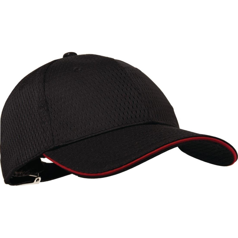 Cool Vent Black Baseball Cap With Red Trim - One Size - Chef Works - Fourniresto Cool Vent Black Baseball Cap With Red Trim - One Size - Chef Works - Fourniresto