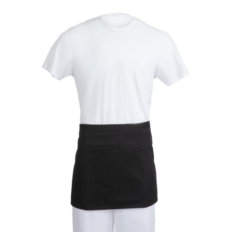 Kurze schwarze Kellnerschürze aus Polycotton 373 x 750 mm - Whites Chefs Clothing - Fourniresto Kurze schwarze Kellnerschürze aus Polycotton 373 x 750 mm - Whites Chefs Clothing - Fourniresto