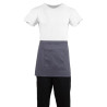 Schort van Kort Grijs Antraciet Serveerder in Polycotton 750 x 373 mm - Whites Chefs Clothing - Fourniresto