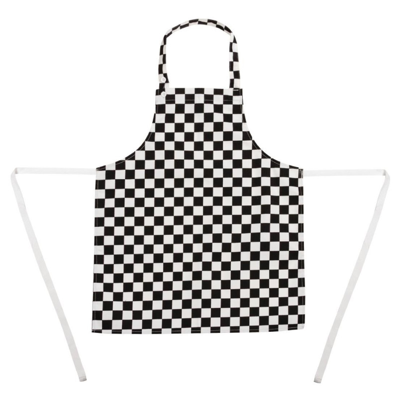 Schort met zwart-witte ruitjes voor kinderen - Whites Chefs Clothing - Fourniresto Schort met zwart-witte ruitjes voor kinderen - Whites Chefs Clothing - Fourniresto
