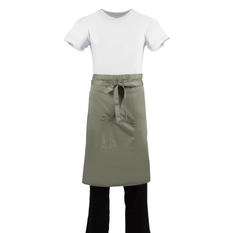 Server Apron Olive in Polycotton 1000 x 700 mm - Whites Chefs Clothing - Fourniresto Server Apron Olive in Polycotton 1000 x 700 mm - Whites Chefs Clothing - Fourniresto
