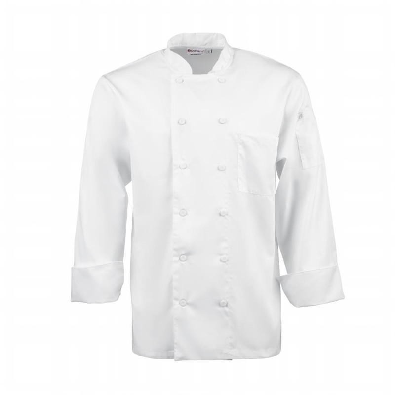 Witte unisex koksbuis met lange mouwen Calgary - Maat L - Chef Works - Fourniresto Witte unisex koksbuis met lange mouwen Calgary - Maat L - Chef Works - Fourniresto