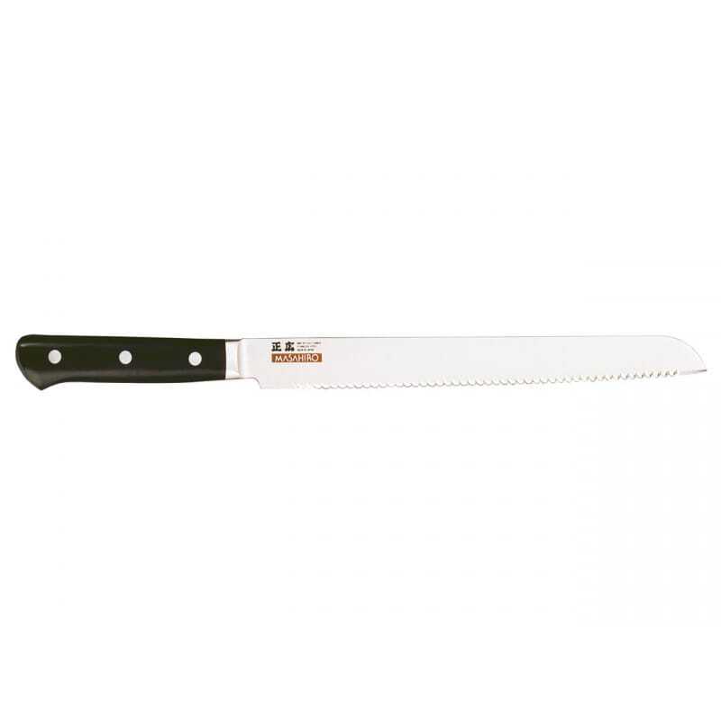 Brotmesser mit sanfter Wellenschliffklinge 24 cm japanische Qualität Masahiro Brotmesser mit sanfter Wellenschliffklinge 24 cm japanische Qualität Masahiro