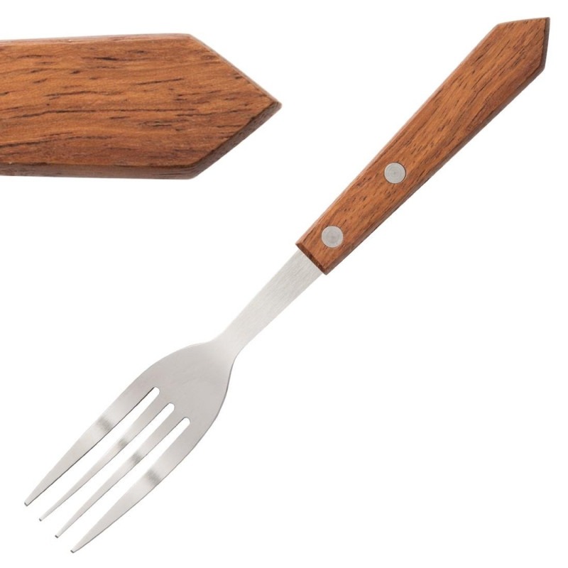 Vleesvork met houten handvat 200 mm - Set van 12 - Olympia - Fourniresto Vleesvork met houten handvat 200 mm - Set van 12 - Olympia - Fourniresto