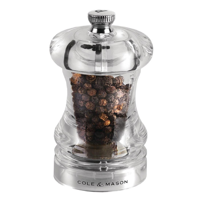 Acrylic Pepper Mill 85 mm - Cole & Mason - Fourniresto Acrylic Pepper Mill 85 mm - Cole & Mason - Fourniresto