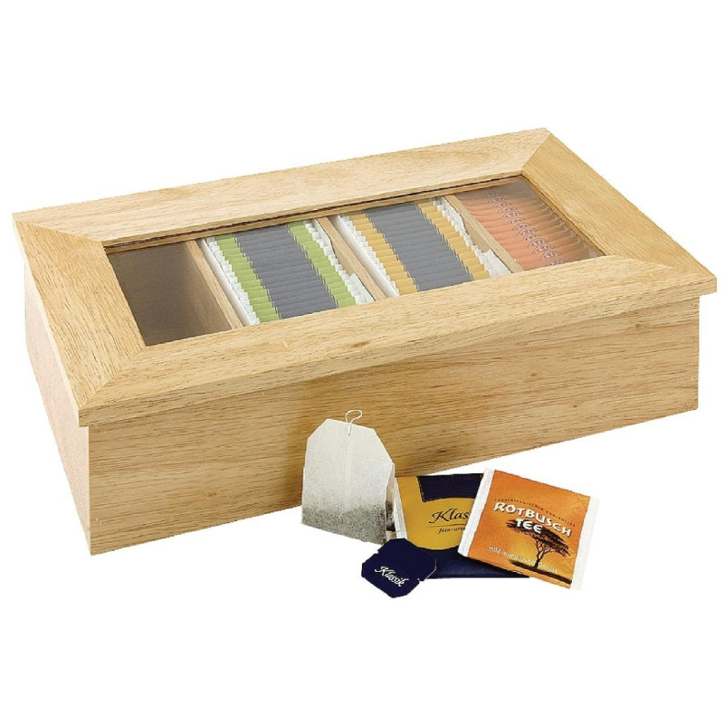 Tea Box in Hevea Wood 335 x 200 mm - Olympia - Fourniresto Tea Box in Hevea Wood 335 x 200 mm - Olympia - Fourniresto