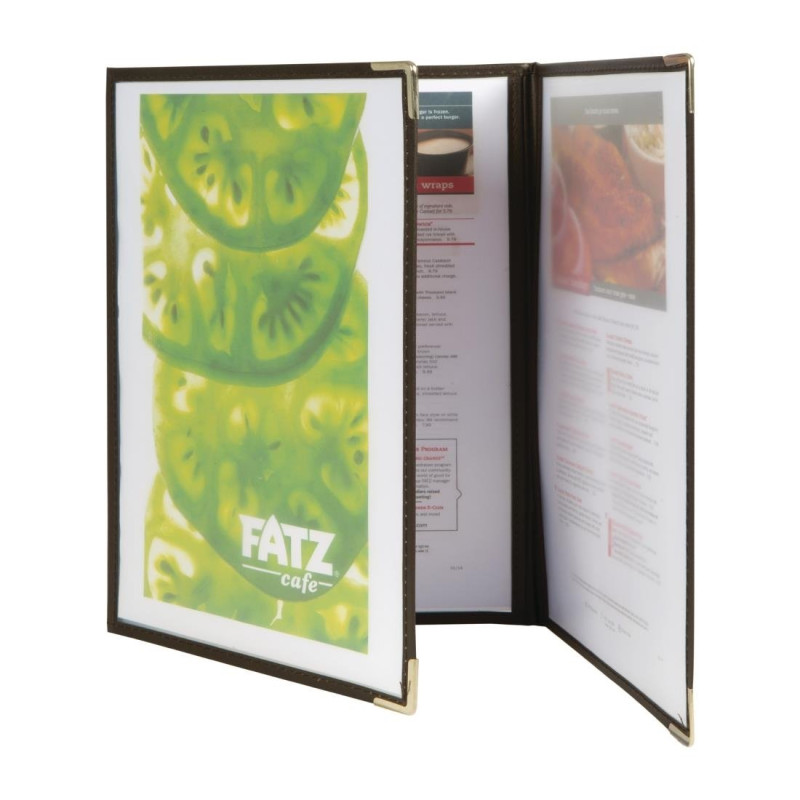 Protège-Menu Crystal A4 Triple - Lot De 3 - Securit - Fourniresto Protège-Menu Crystal A4 Triple - Lot De 3 - Securit - Fourniresto
