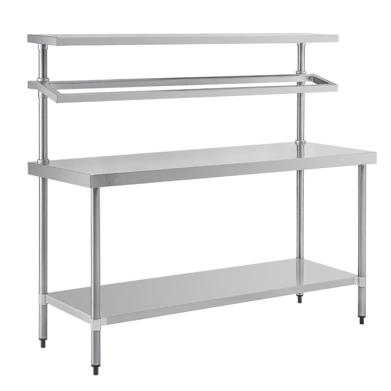 Grande Table De Préparation Inox Avec Support Bacs Gn 1800 X 600 Mm - Vogue - Fourniresto Grande Table De Préparation Inox Avec Support Bacs Gn 1800 X 600 Mm - Vogue - Fourniresto