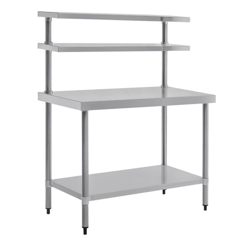 Table Inox Avec 2 Étagères Supérieures 1200 X 600 Mm - Vogue - Fourniresto Table Inox Avec 2 Étagères Supérieures 1200 X 600 Mm - Vogue - Fourniresto